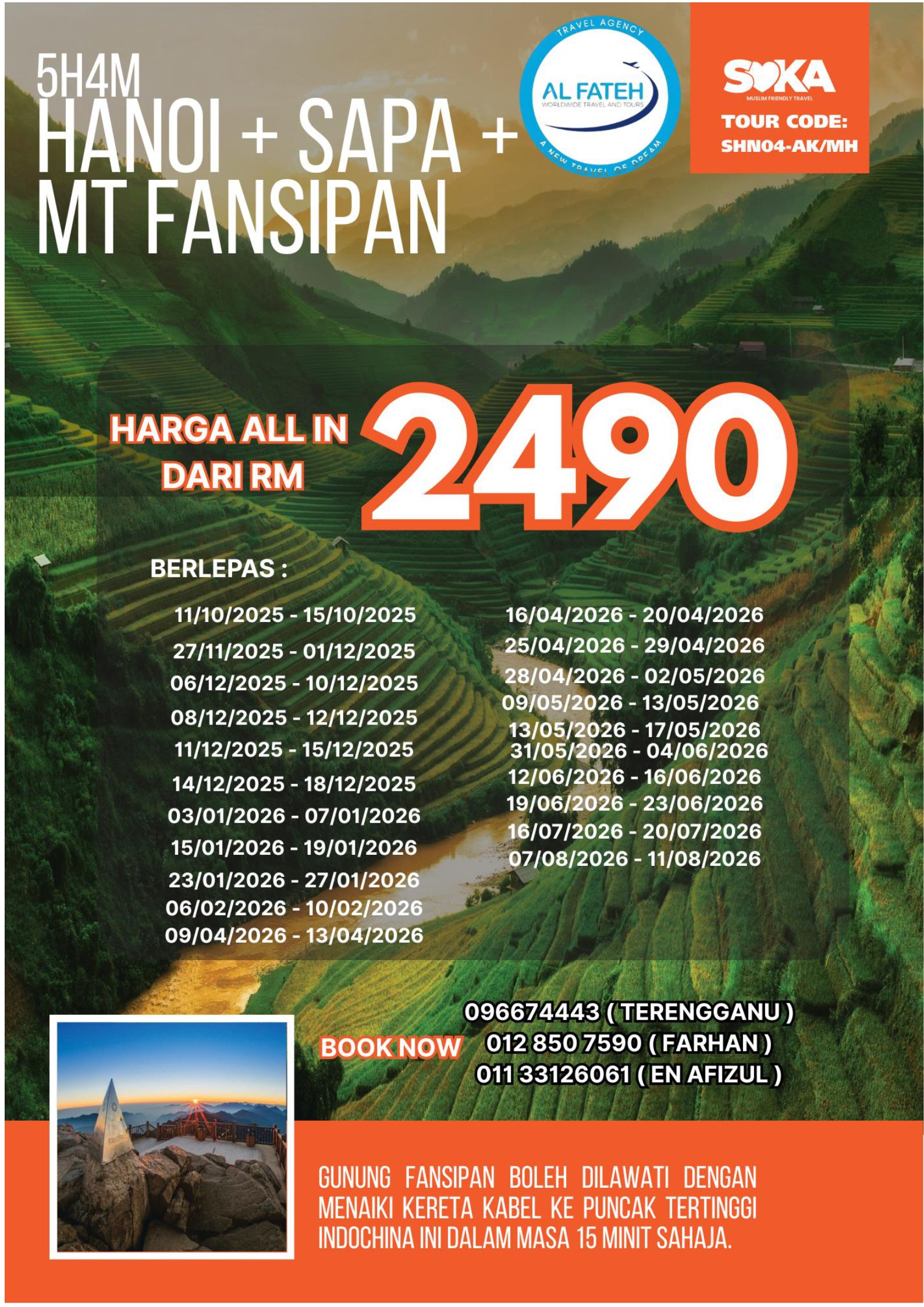 5H4M Hanoi + Sapa + Mt. Fansipan